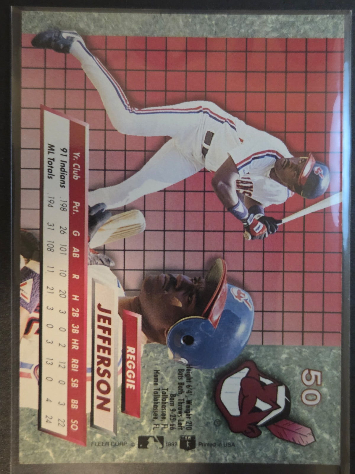1992 Ultra Reggie Jefferson #50 Indians Excellent
