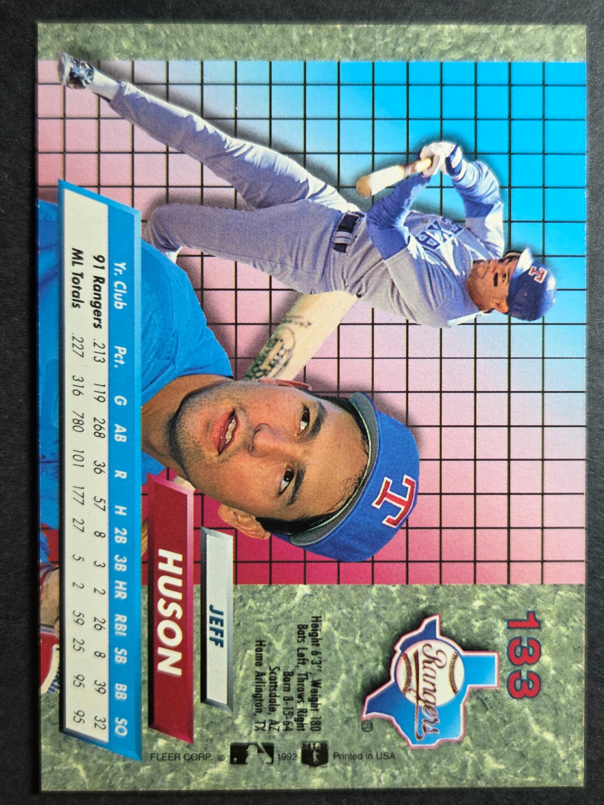 1992 Ultra Jeff Huson #133 Rangers Excellent
