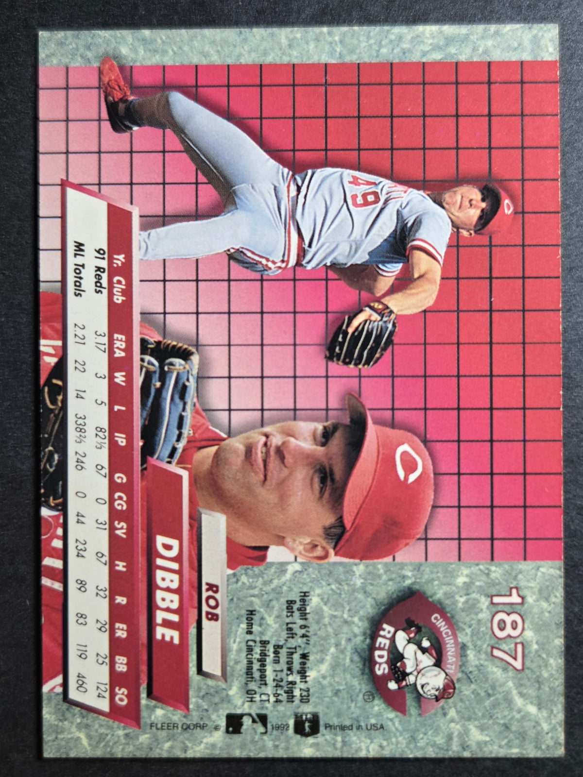 1992 Ultra Rob Dibble #187 Reds Excellent