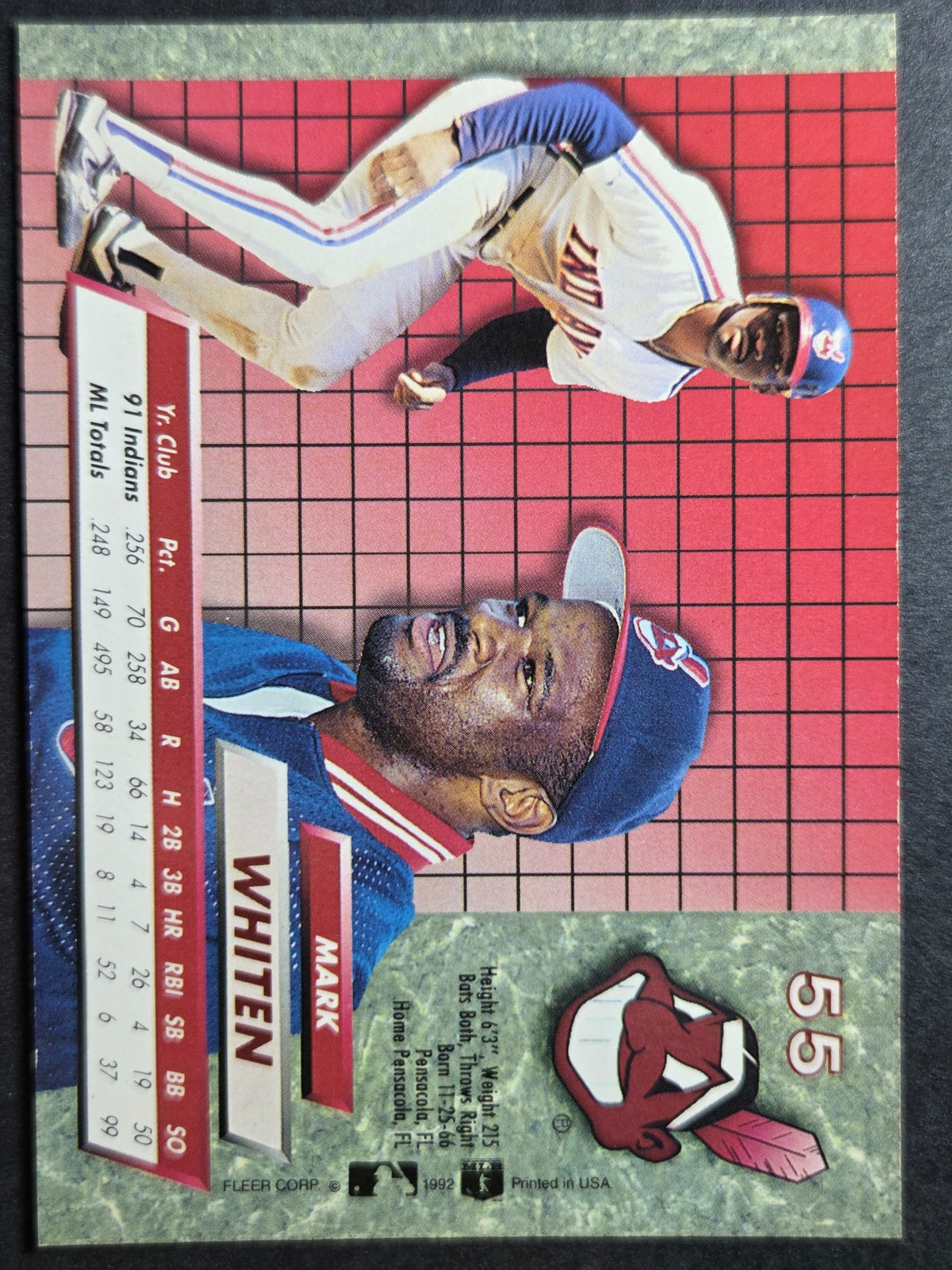 1992 Ultra Mark Whiten #55 Indians Excellent