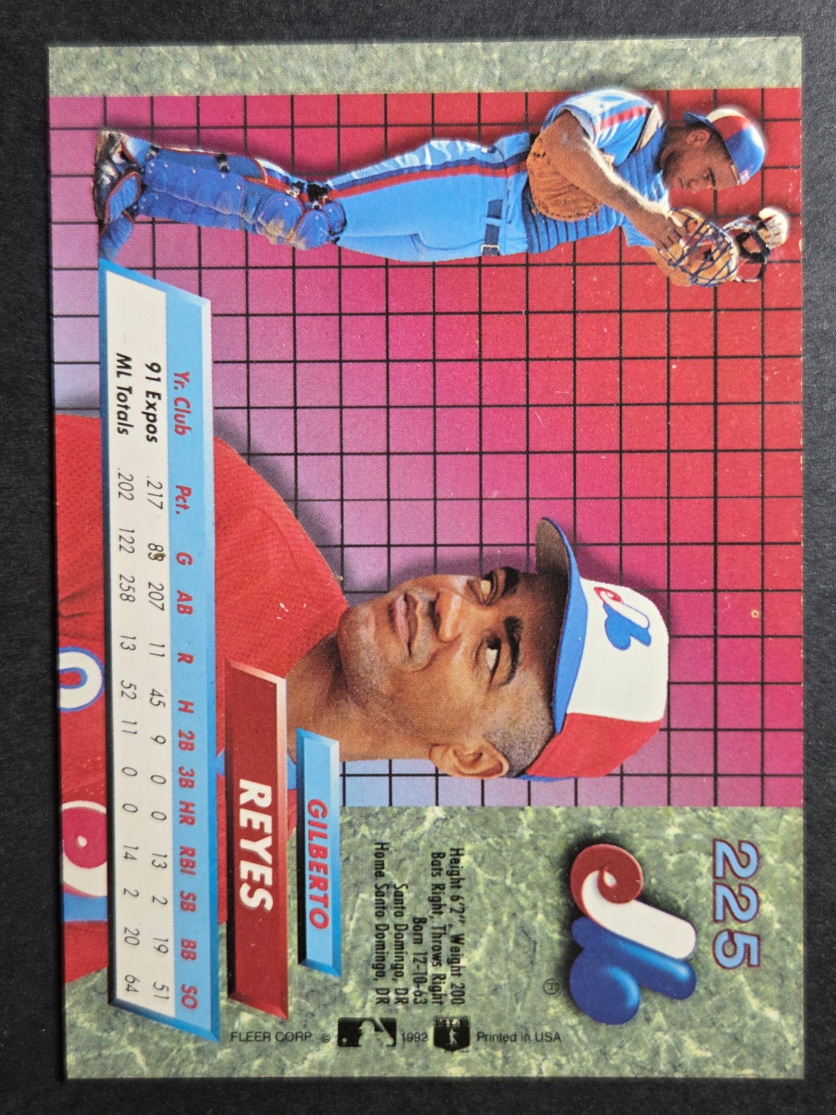 1992 Ultra Gilberto Reyes #225 Expos Excellent