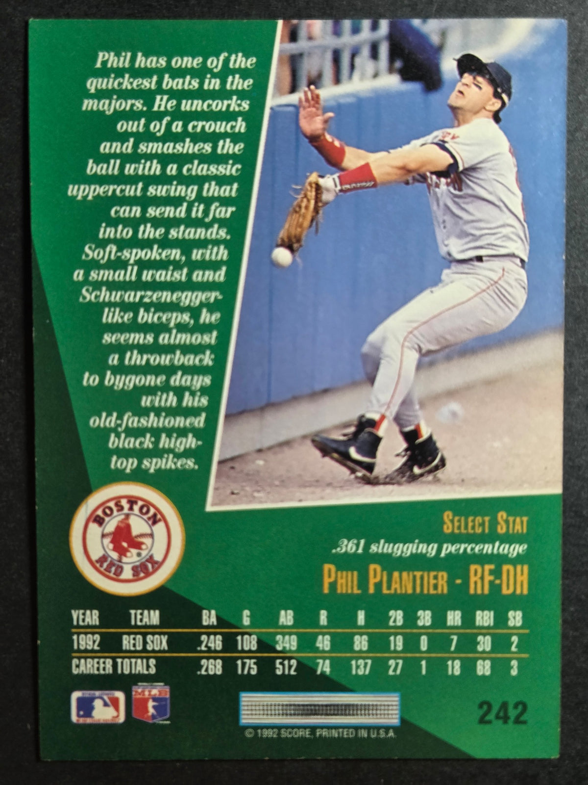 1993 Select Phil Plantier #242 Boston Red Sox Excellent