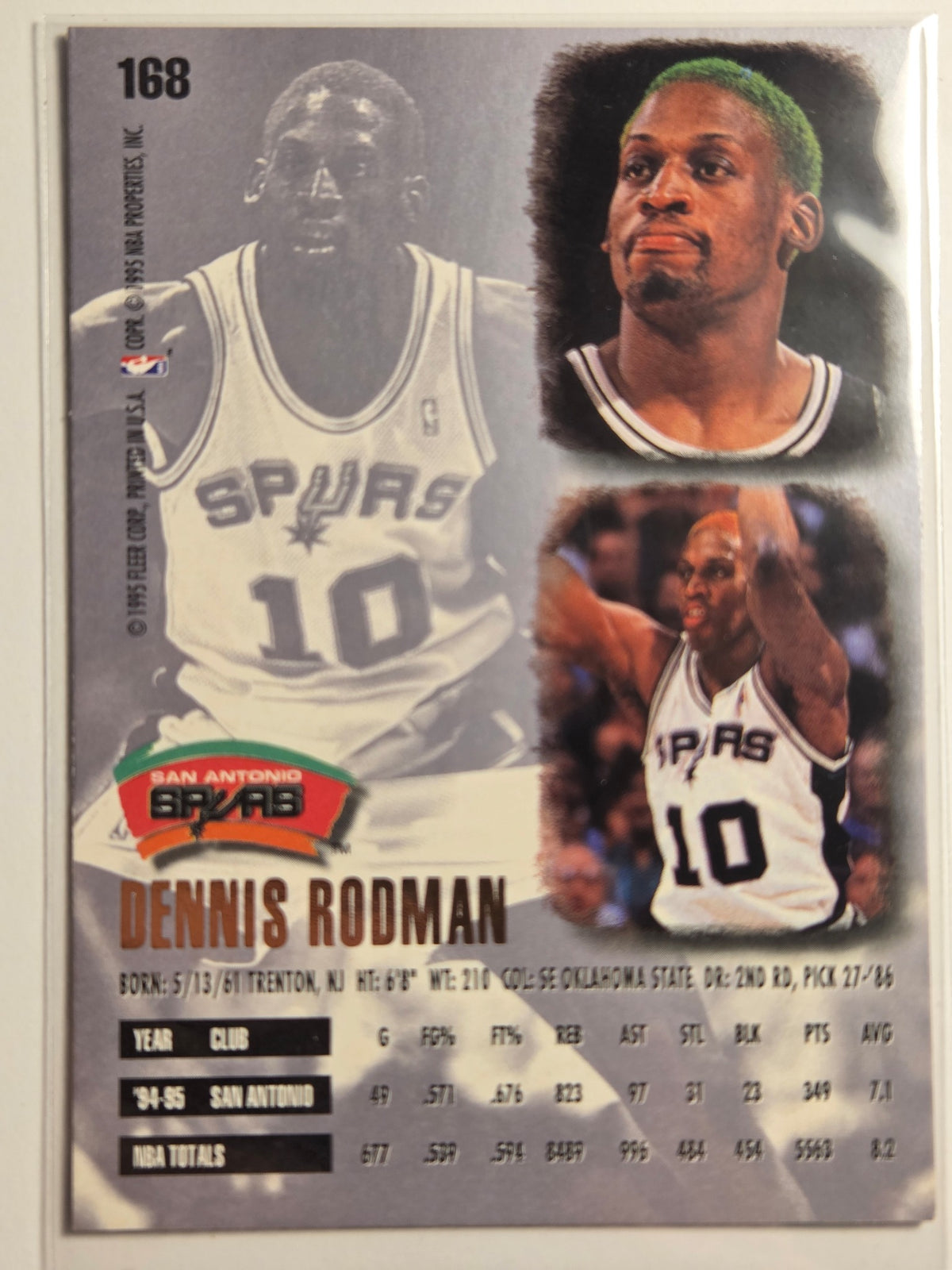 1995-96 Ultra Dennis Rodman #168 Spurs Near Mint or Better