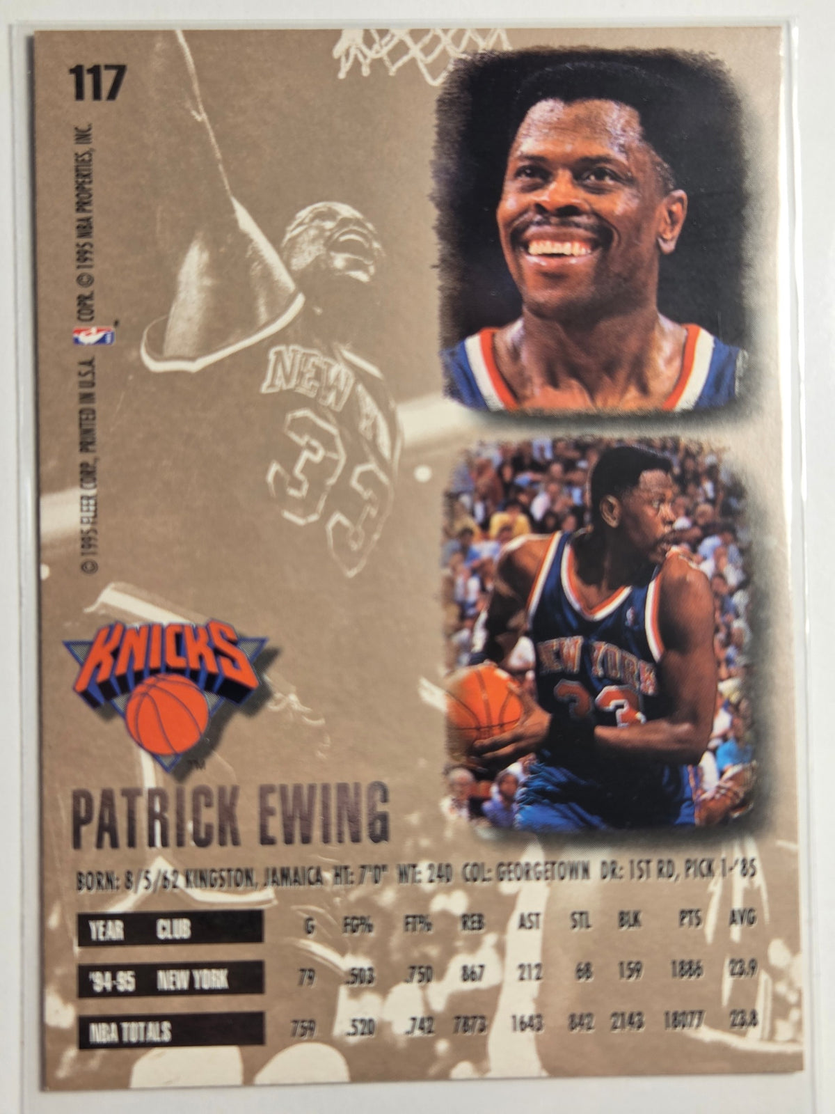 1995-96 Ultra Patrick Ewing #117 Knicks Near Mint or Better