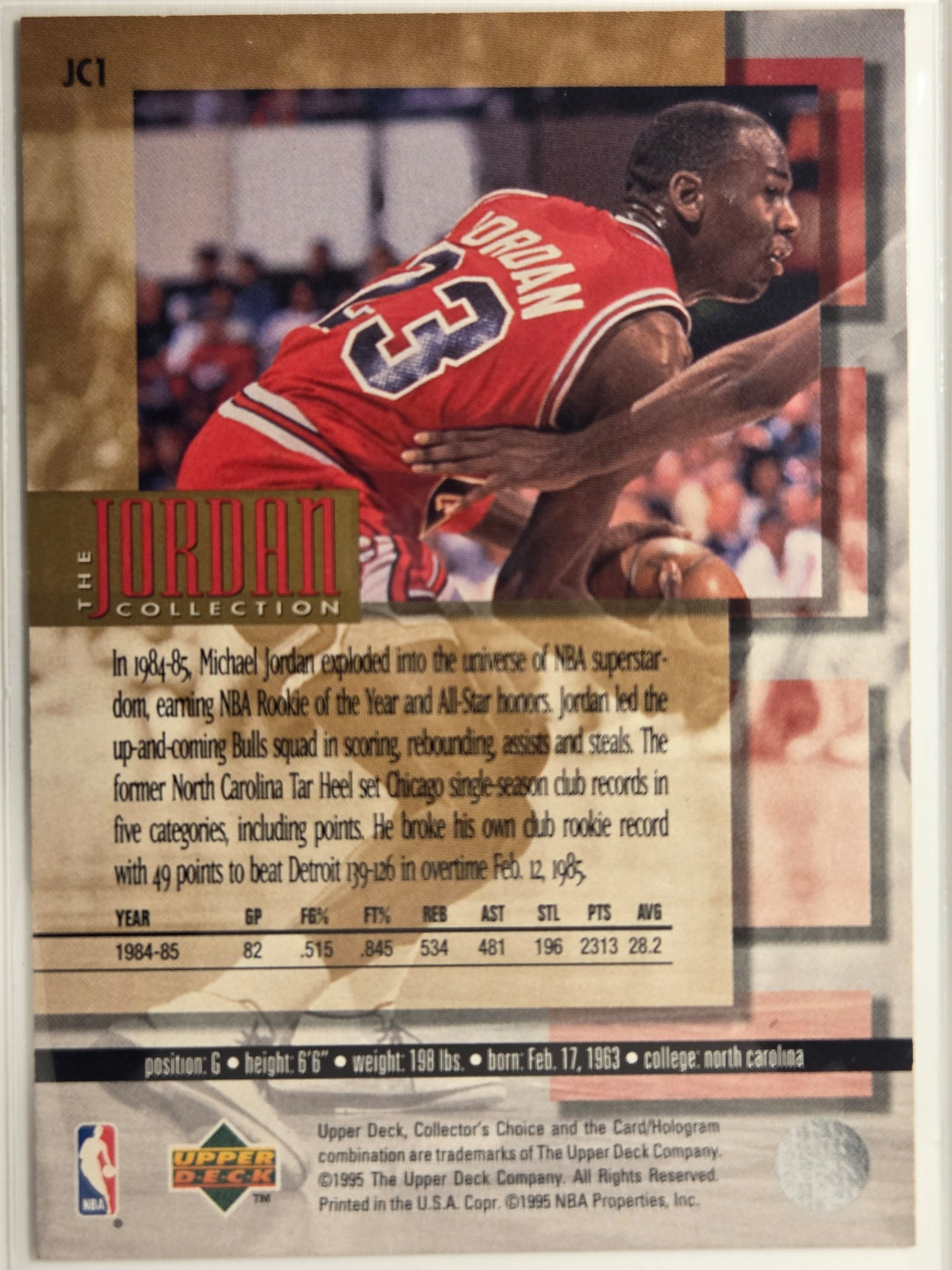 95-96 Collector's Choice Michael Jordan #JC1 Jordan Collection Bulls Excellent