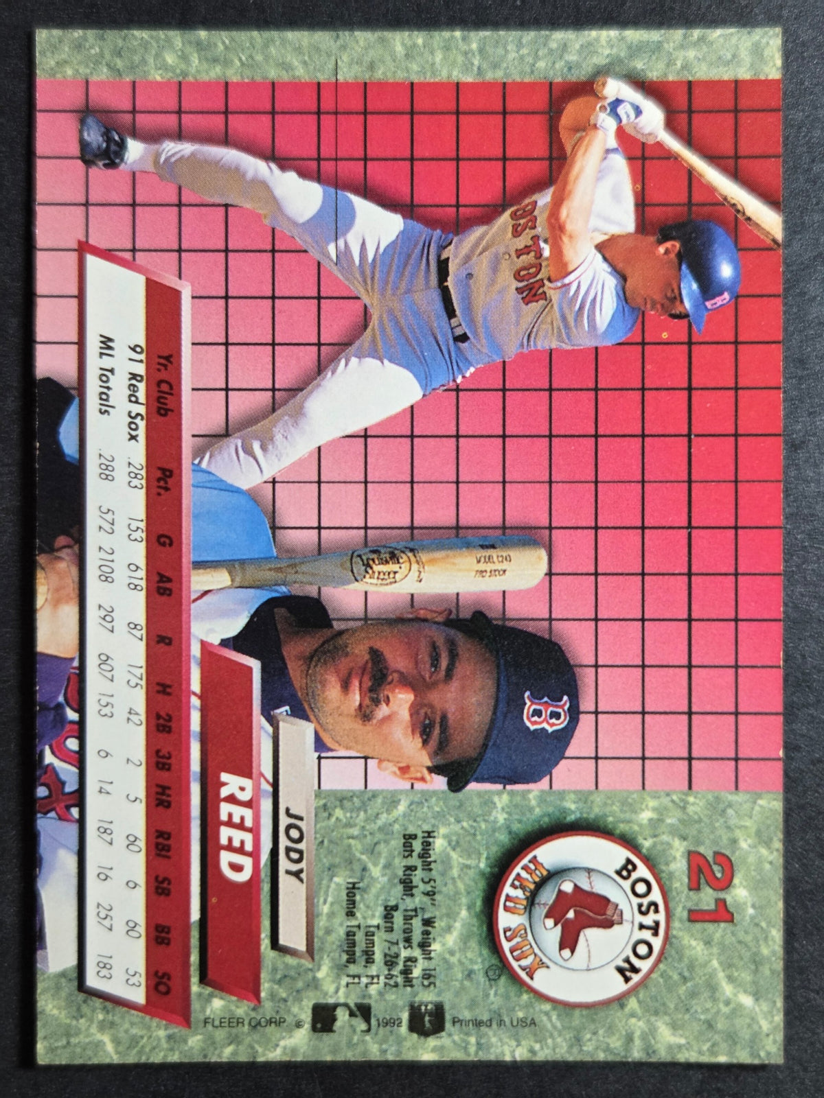 1992 Ultra Jody Reed #21 Red Sox Excellent