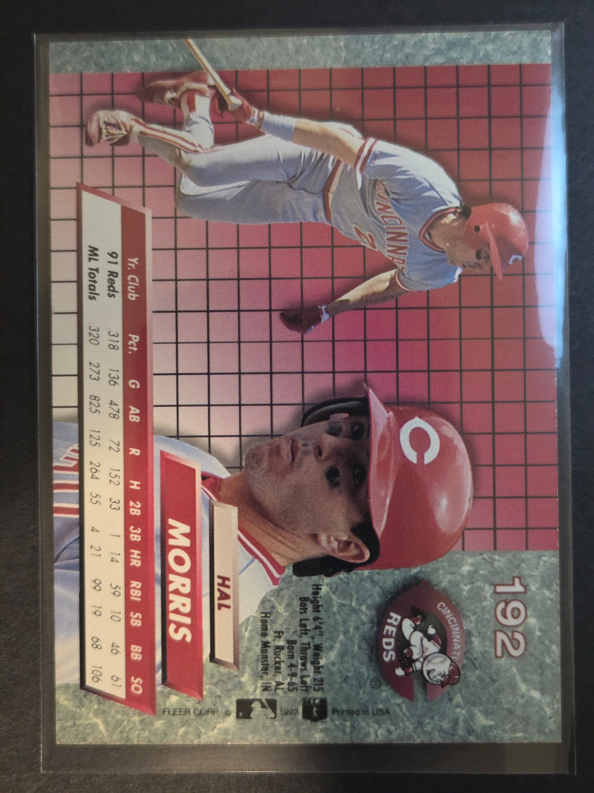 1992 Ultra Hal Morris #192 Reds Excellent
