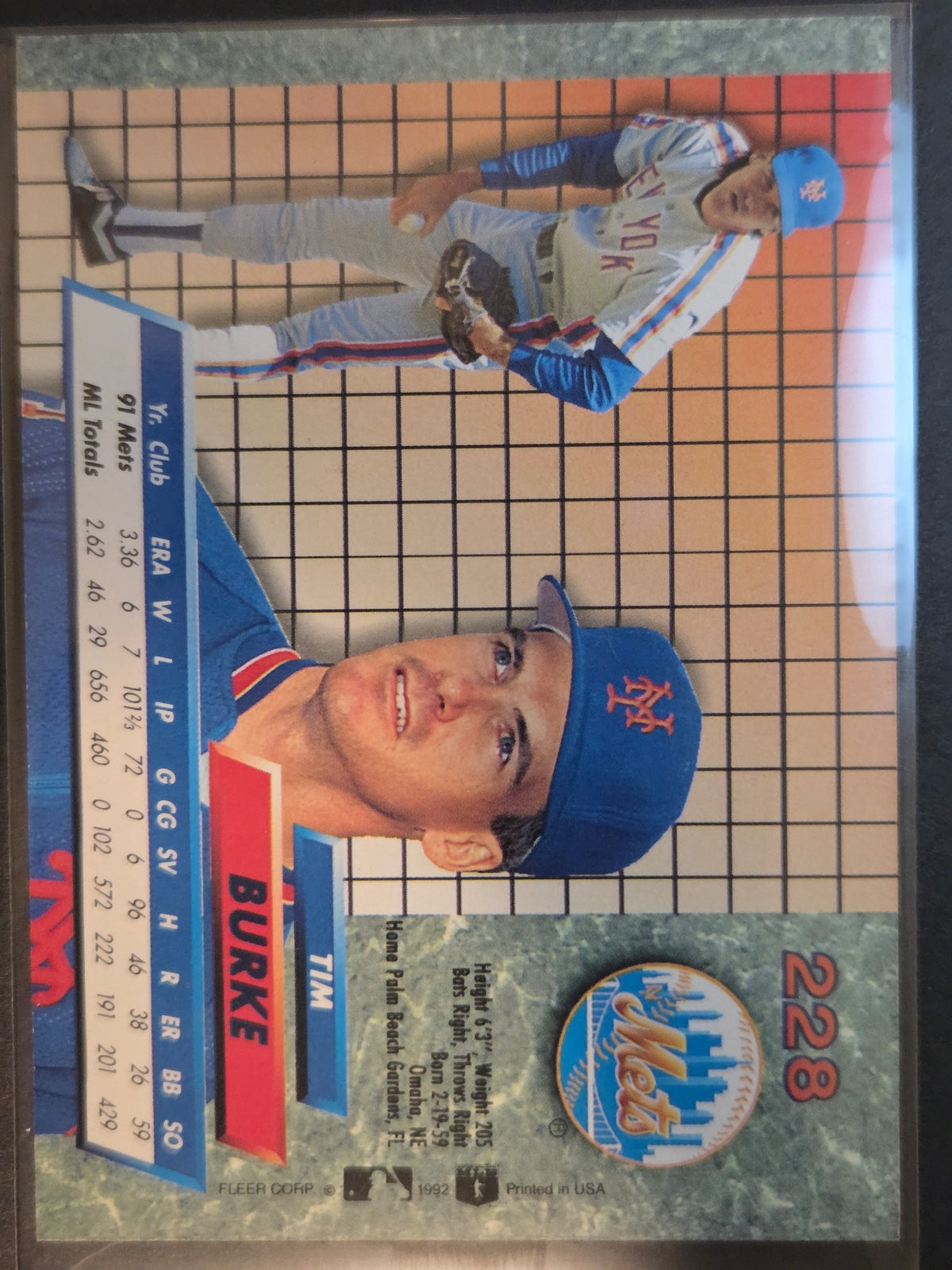 1992 Ultra Tim Burke #228 Mets Excellent