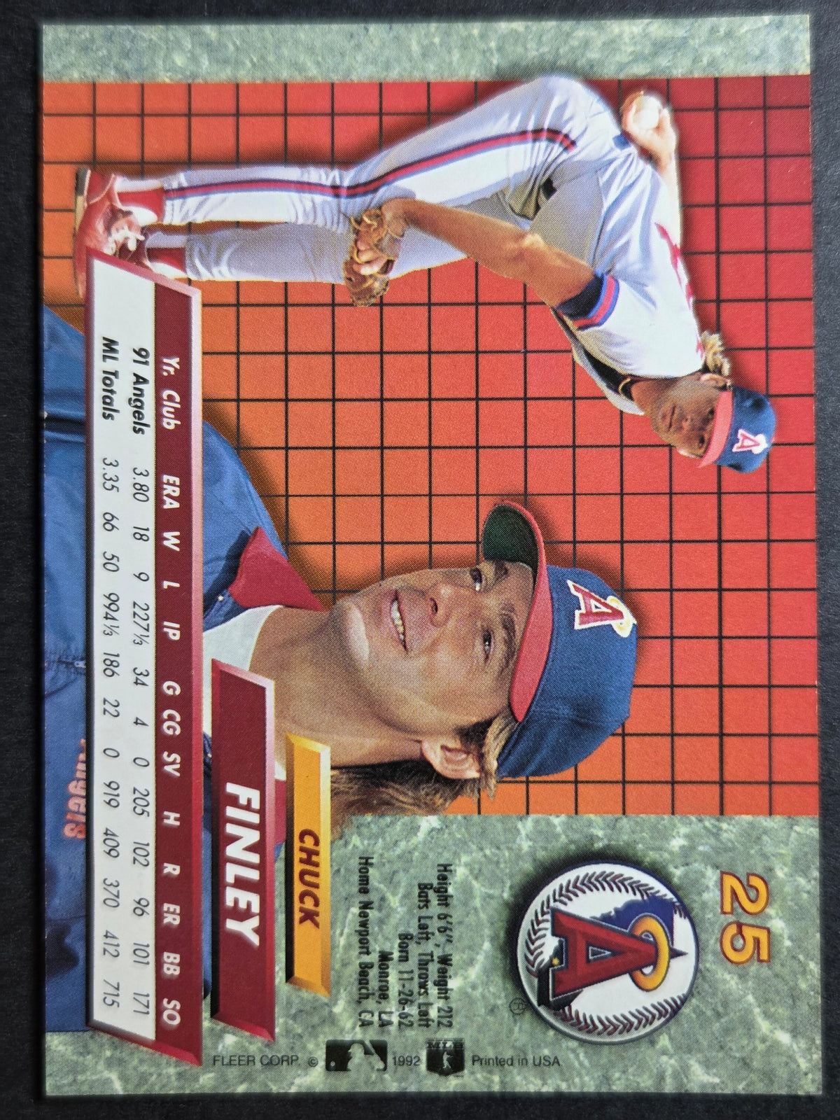 1992 Ultra Chuck Finley #25 Angels Excellent