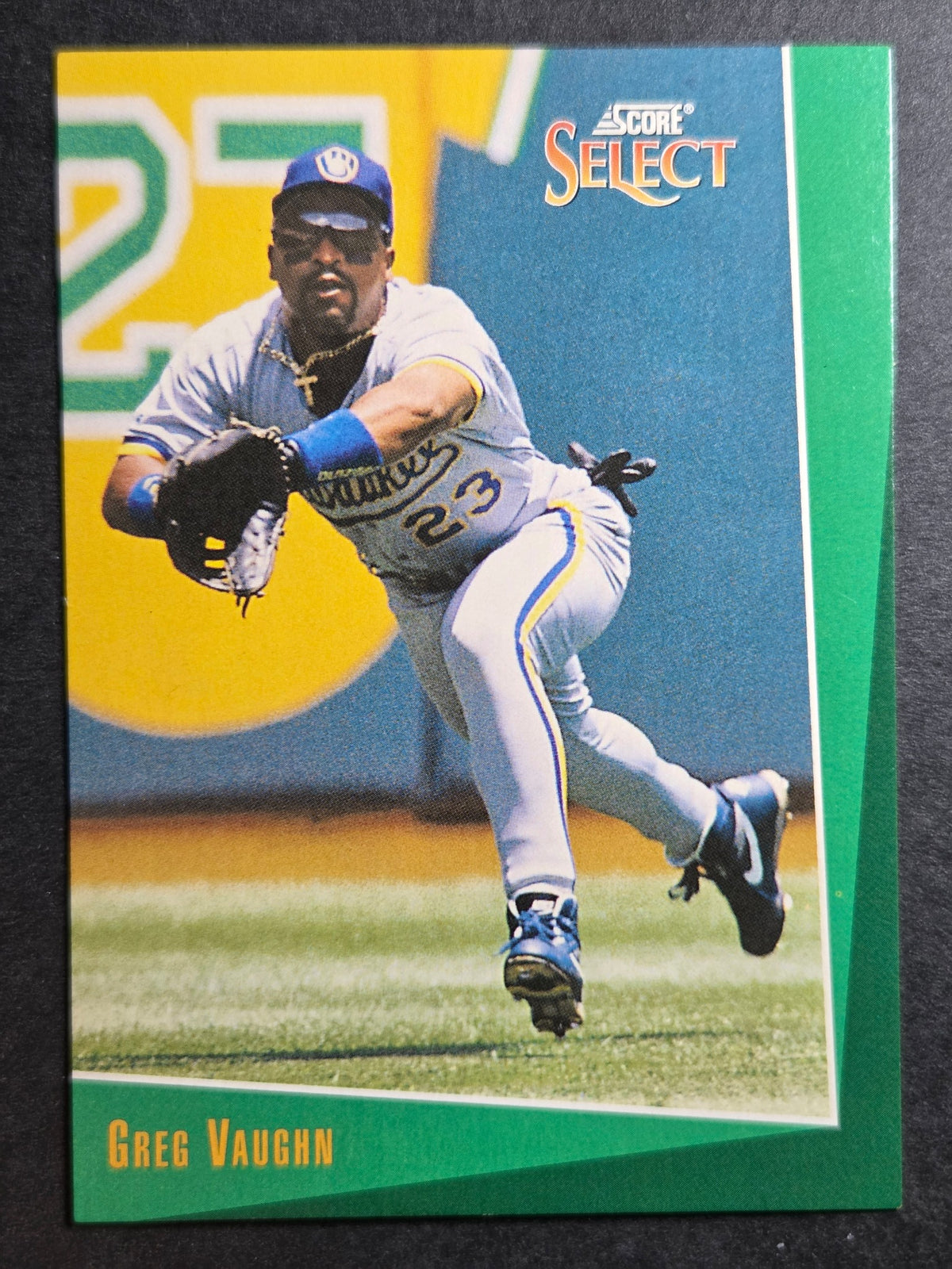 1993 Select Greg Vaughn #222 Milwaukee Brewers Excellent
