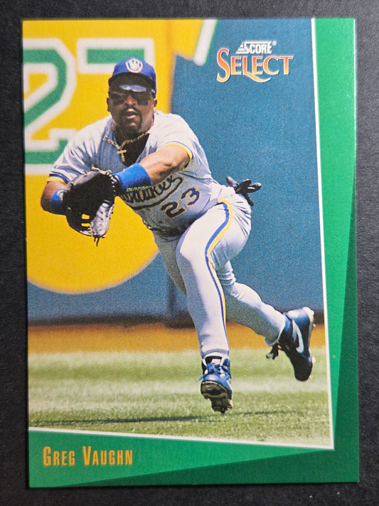 1993 Select Greg Vaughn #222 Milwaukee Brewers Excellent