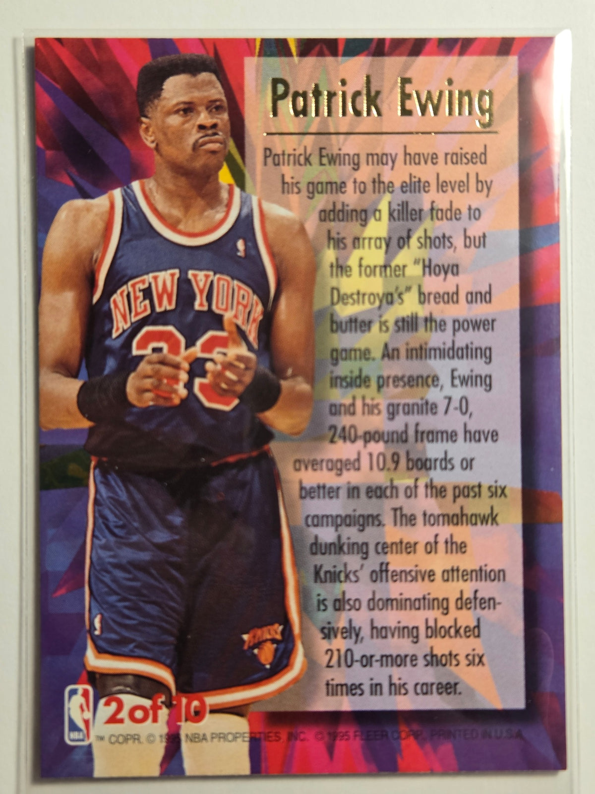 1995-96 Ultra Patrick Ewing #2 Ultra Power Knicks Near Mint or Better