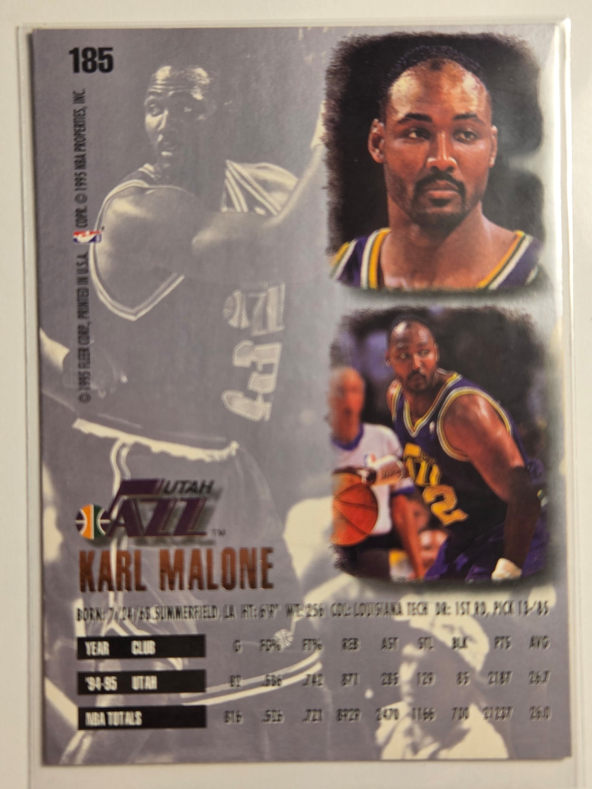 1995-96 Ultra Karl Malone #185 Jazz Near Mint or Better