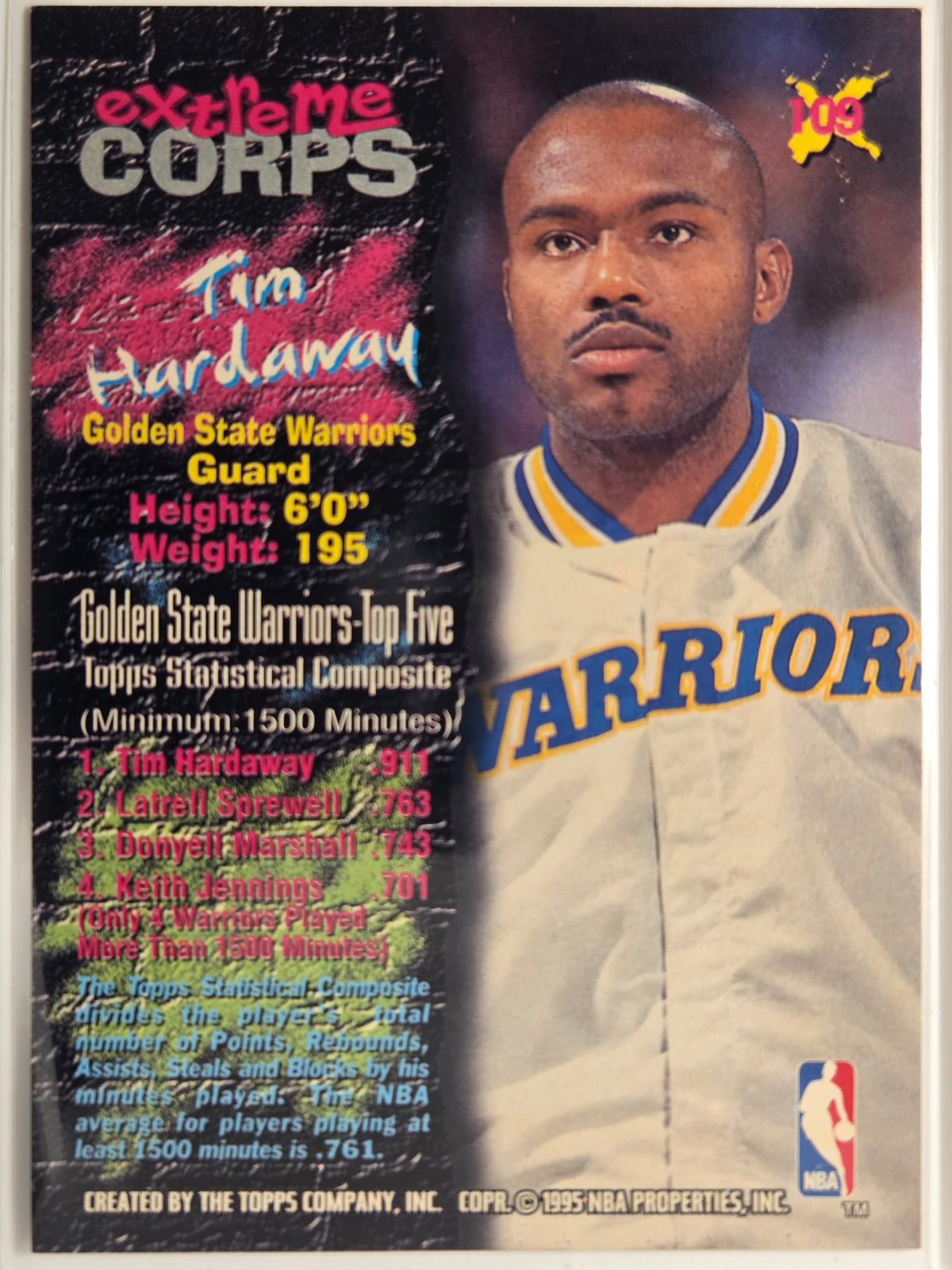 1995-96 Stadium Club Tim Hardaway #109 Warriors Excellent