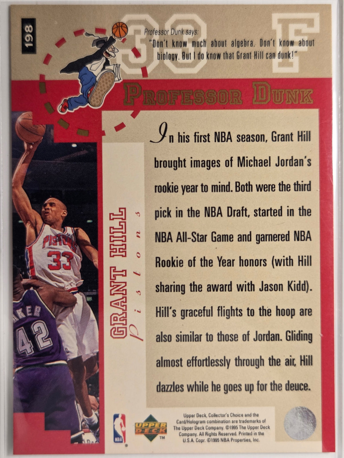 1995-96 Collector's Choice Grant Hill #198 Pistons Excellent