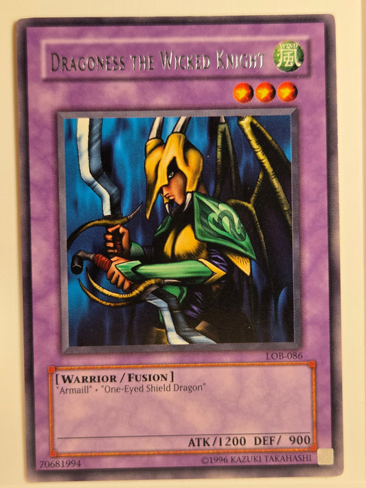 The Legend of Blue Eyes White Dragon Dragoness the Wicked Knight #LOB-086 LP