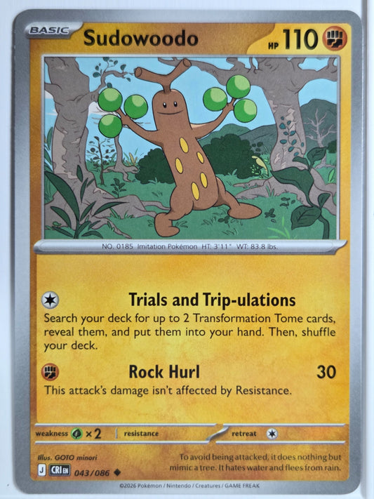ME04: Chaos Rising Sudowoodo #043/086 Near Mint or Better