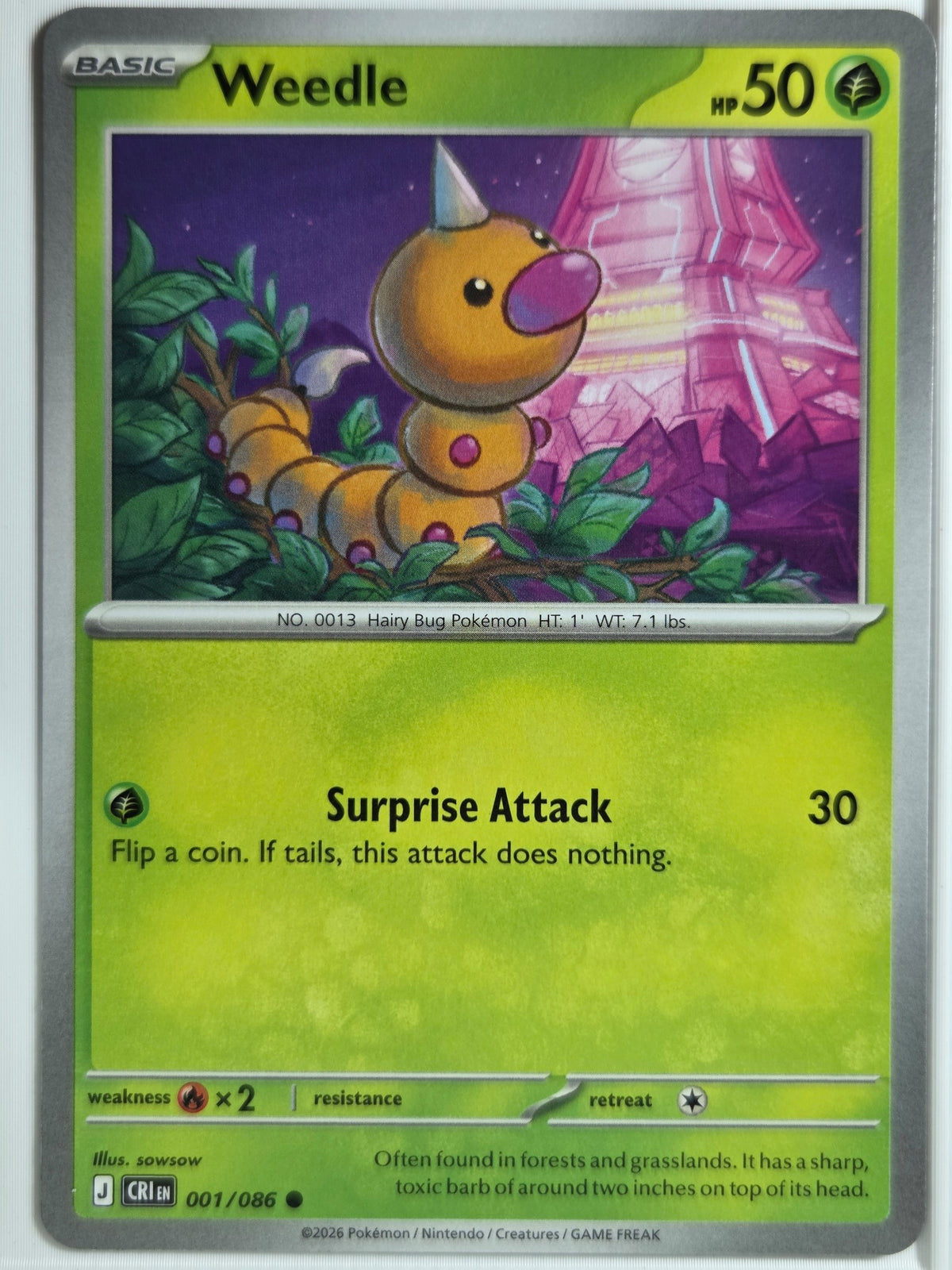 ME04: Chaos Rising Weedle #001/086 Near Mint or Better