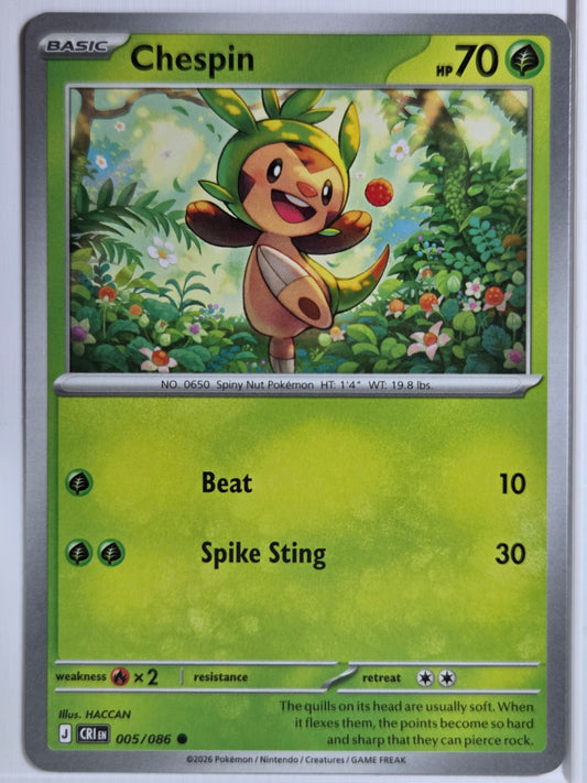 ME04: Chaos Rising Chespin #005/086 Near Mint or Better