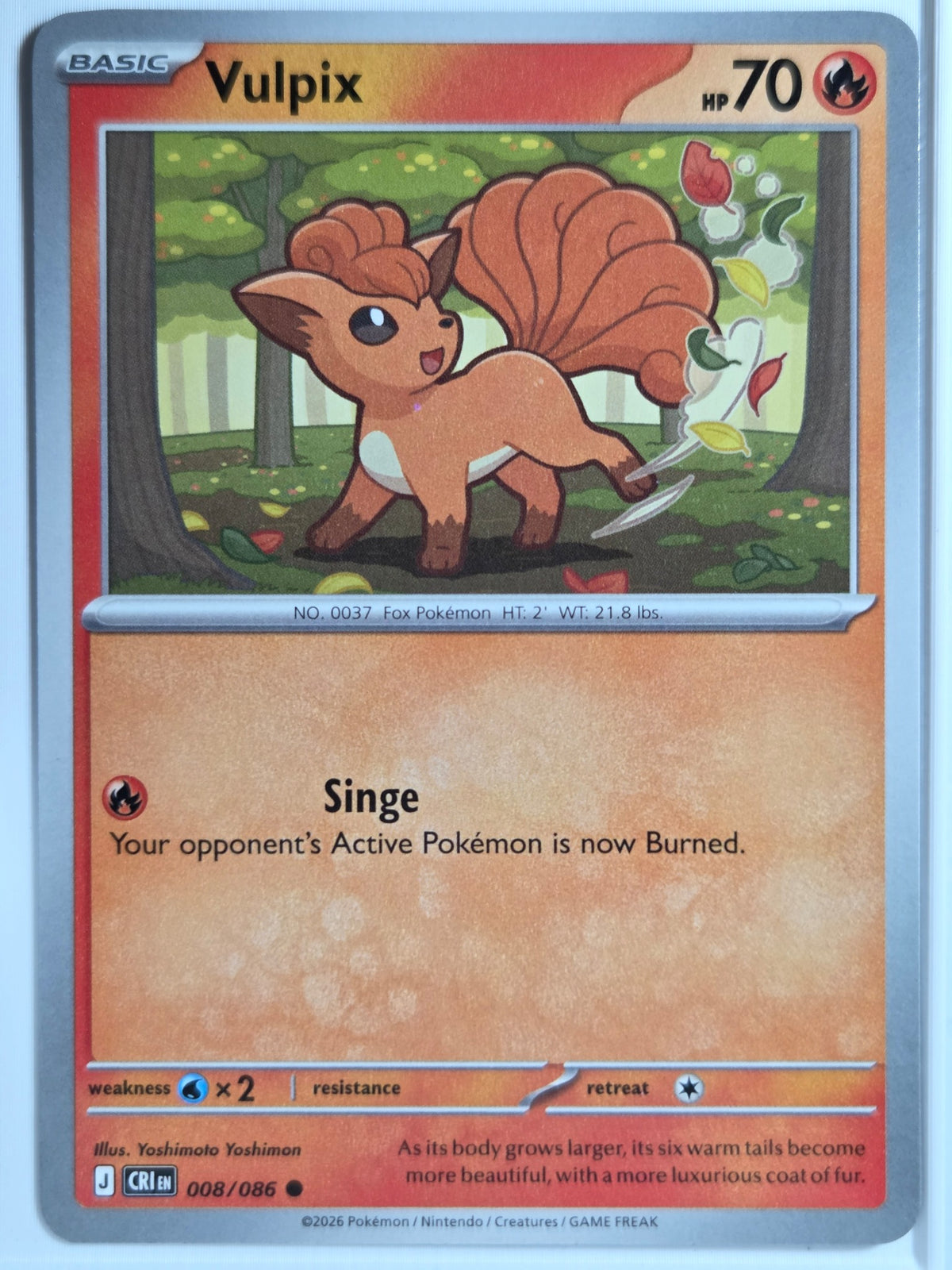 ME04: Chaos Rising Vulpix #008/086 Near Mint o mejor
