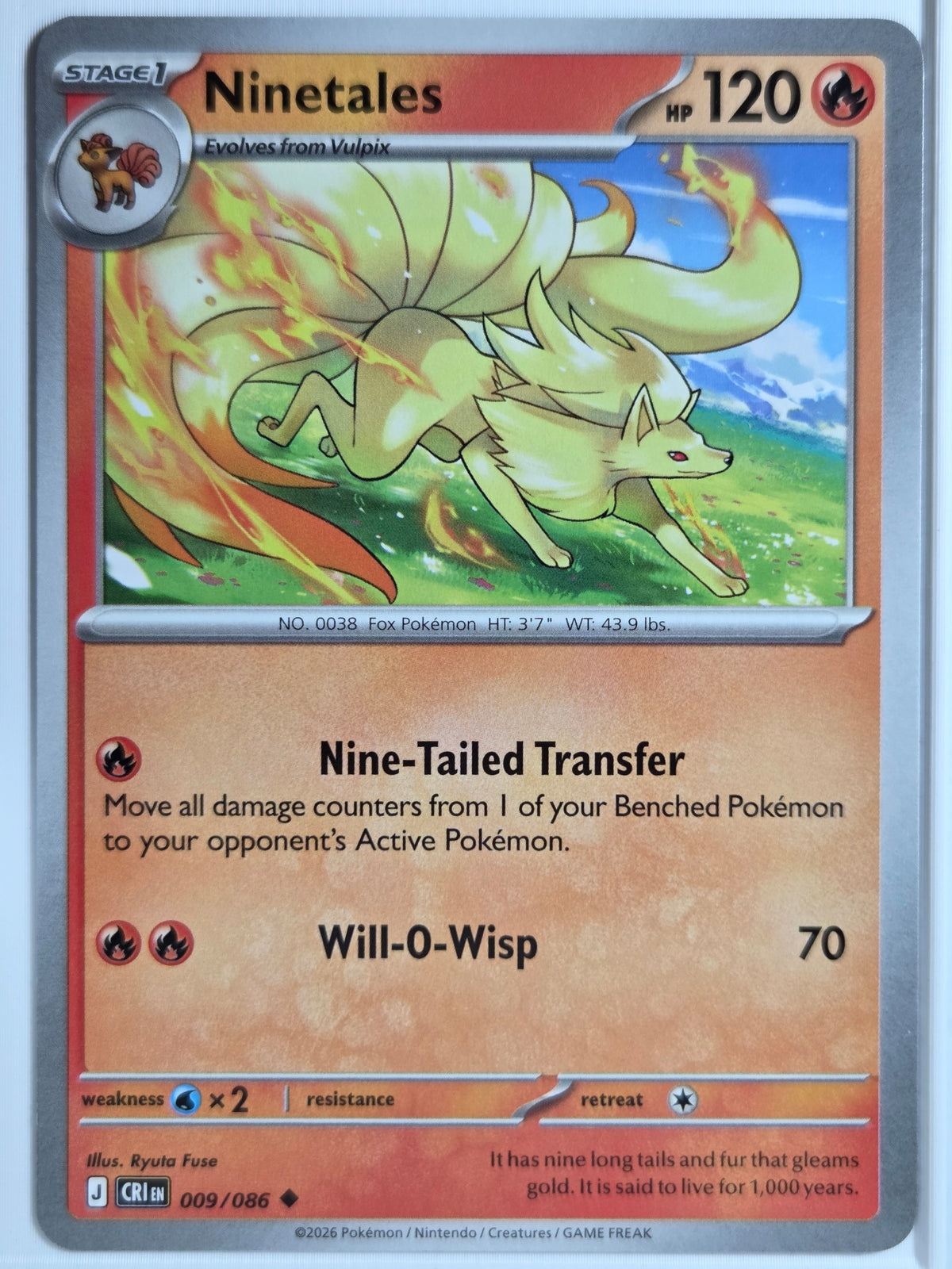 ME04: Chaos Rising Ninetales #009/086 Near Mint or Better