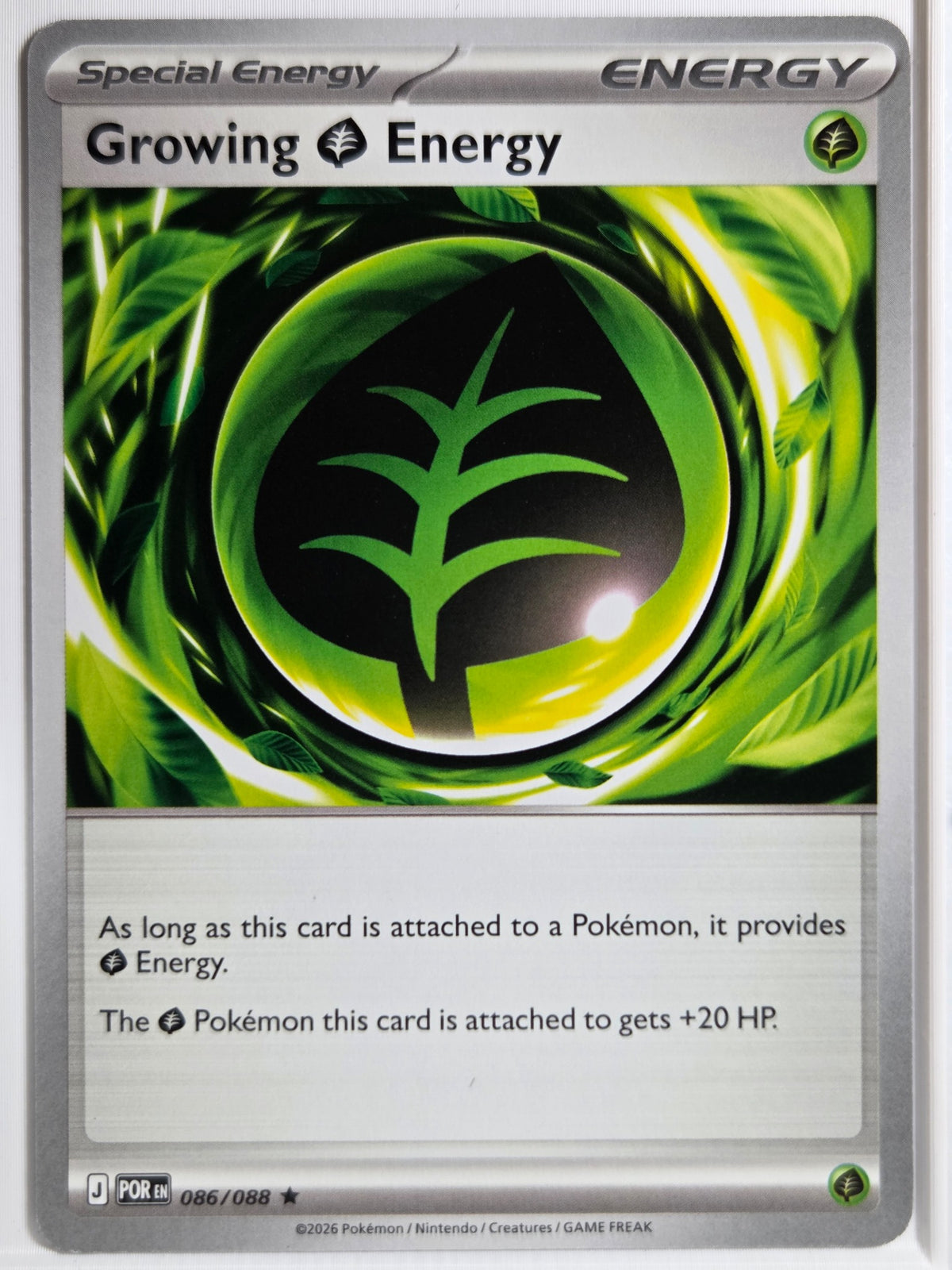 ME03: Perfect Order Growing Grass Energy #086/088 Near Mint o superior