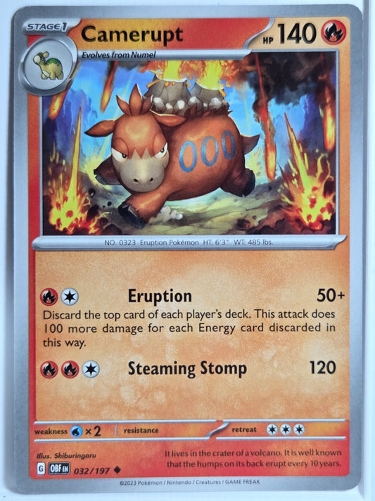 SV03: Obsidian Flames Camerupt #032/197 Lightly played