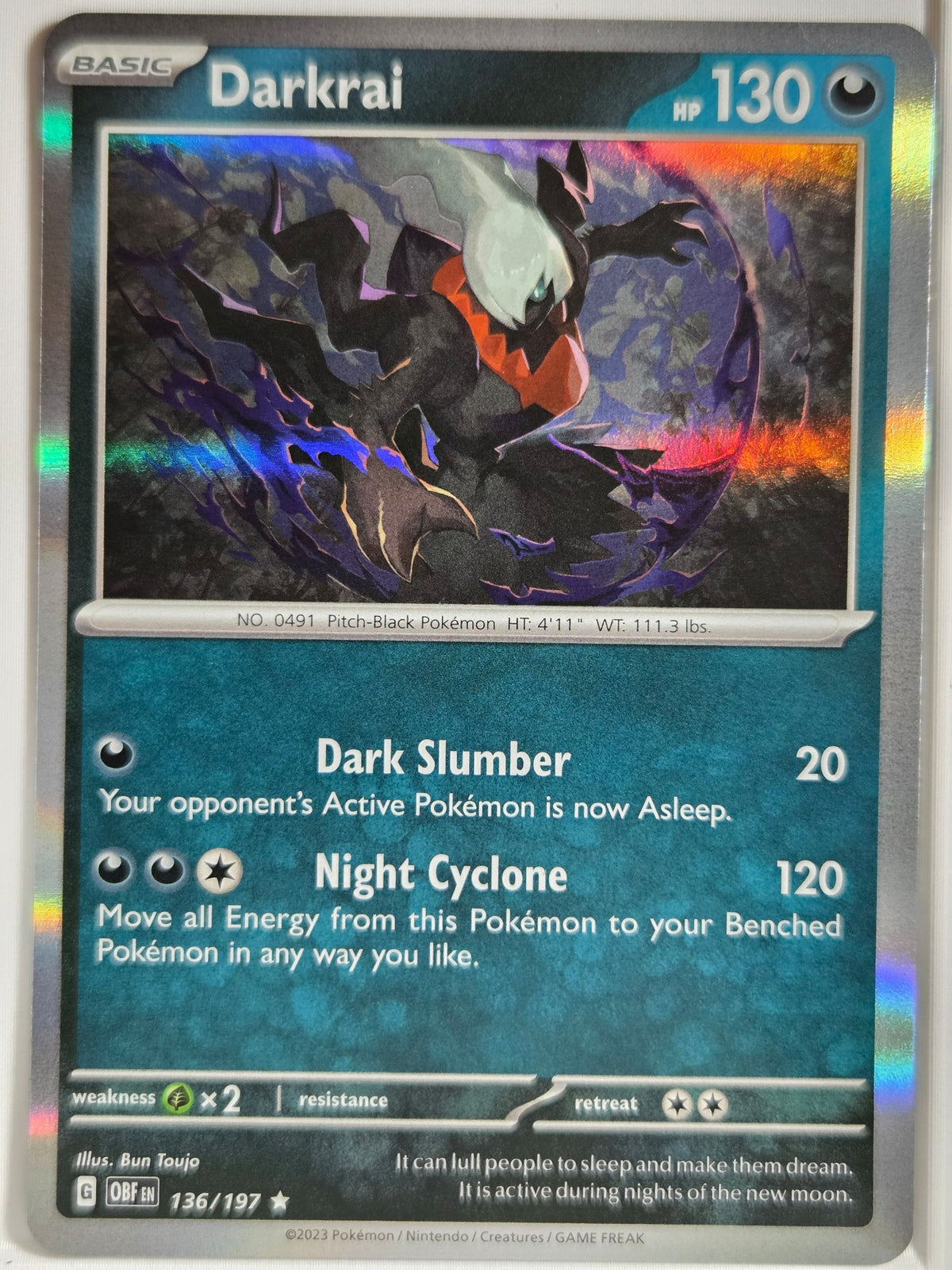 SV03: Obsidian Flames Darkrai #136/197 Lightly played