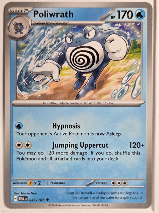 SV06: Twilight Masquerade Poliwrath #043/167 Near Mint or Better