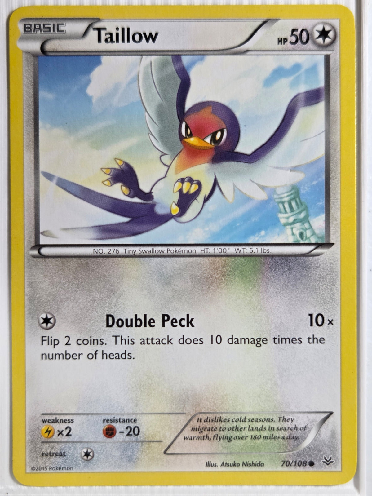XY - Roaring Skies Taillow #70/108 Near Mint or Better