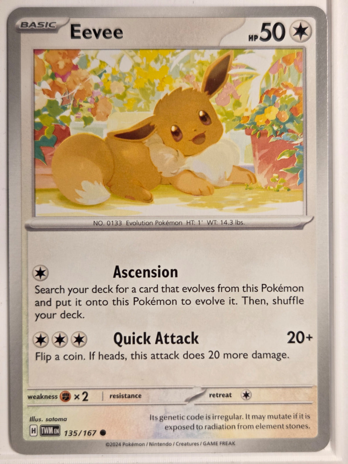 SV06: Twilight Masquerade Eevee #135/167 Near Mint or Better