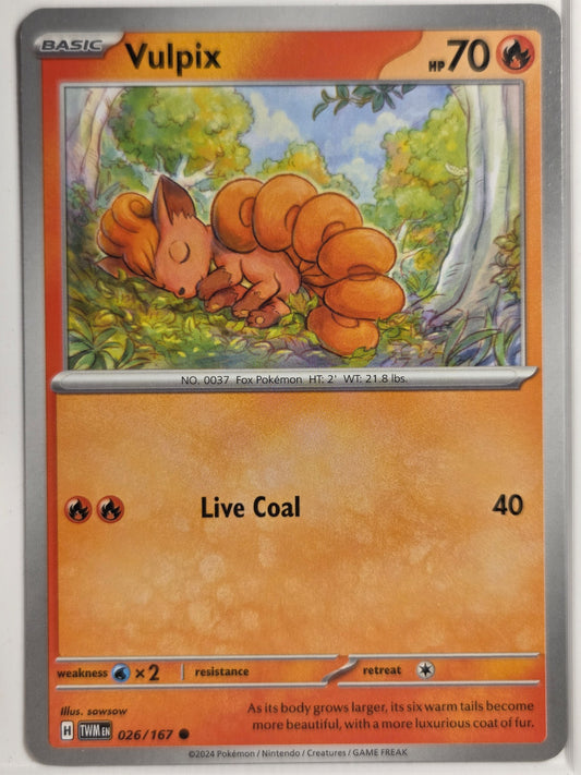 SV06: Twilight Masquerade Vulpix #026/167 Near Mint or Better