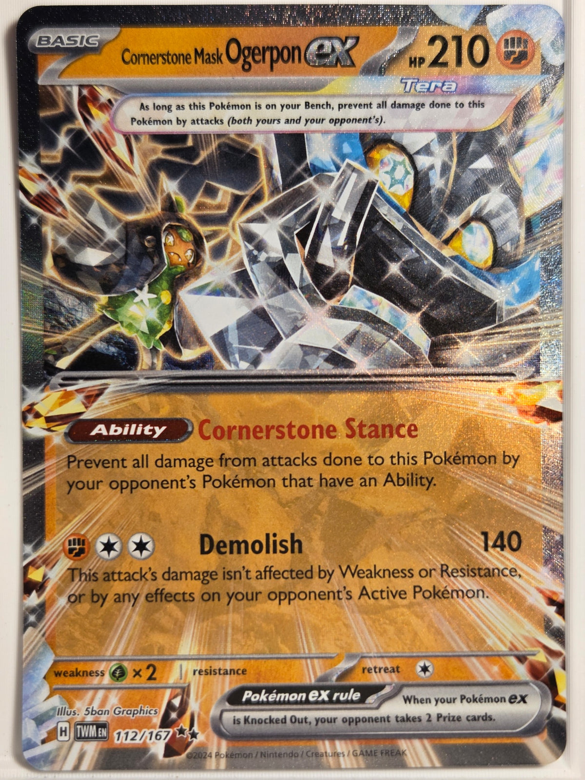 Twilight Masquerade Cornerstone Mask Ogerpon ex #112/167 NM