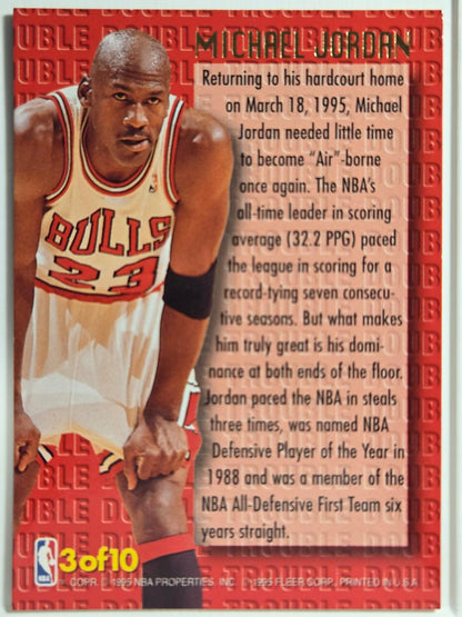 1995-96 Ultra Michael Jordan #3 Double Trouble Gold Medallion Bulls NM or Better