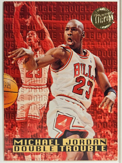 1995-96 Ultra Michael Jordan #3 Double Trouble Gold Medallion Bulls NM or Better